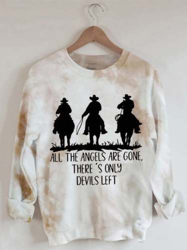 Women's All The Angels Are Gone There's Only Devils Left Print Sweatshirt
