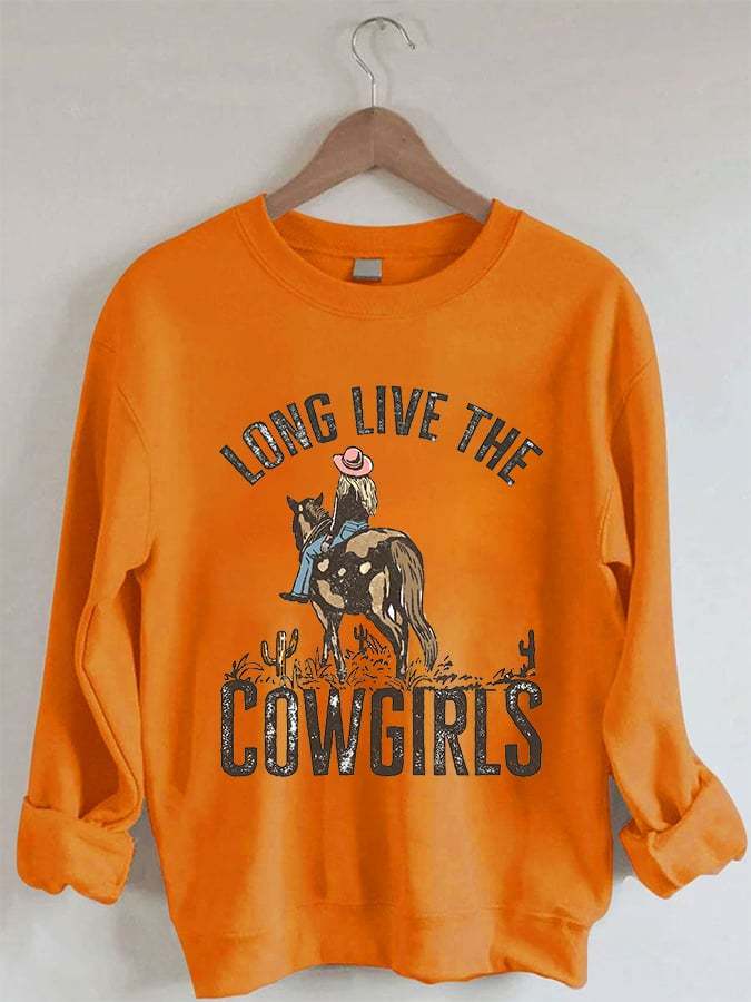 Women's Vintage Long Live The Cowgirls Casual Sweatshirt