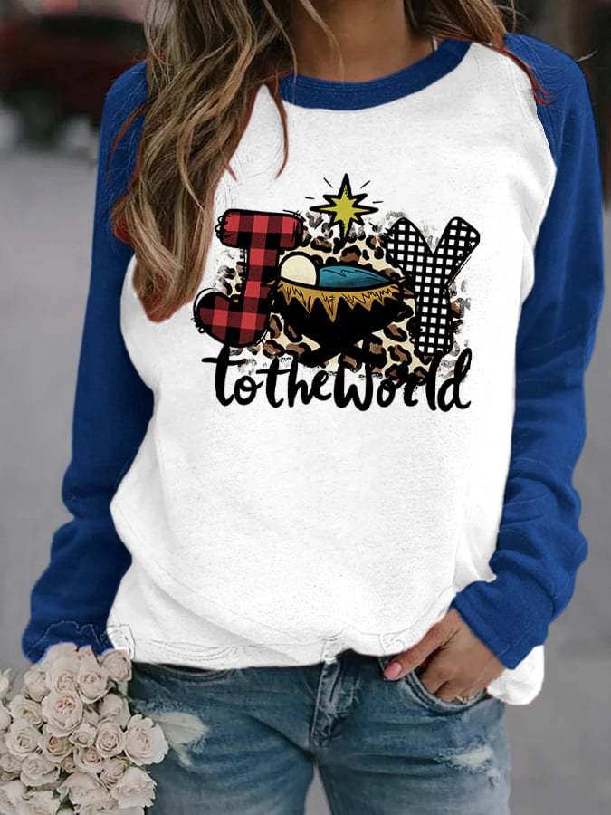 Women's JOY TO THE WORLD Print Casual Sweatshirt