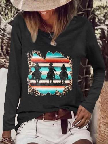 Women's Western Ethnic Print T-Shirt