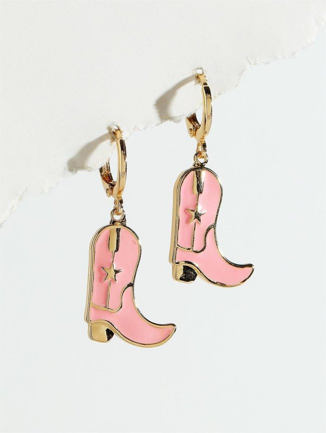 Women's Western Cowgirl Boots Cute Earrings