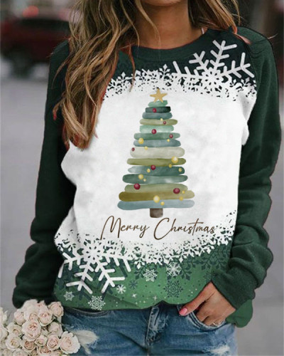 Christmas Tree Green Crew Neck Sweater