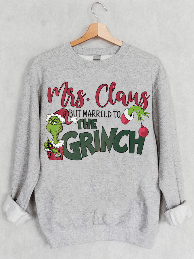 Christmas Casual Funny Print Crew Neck Sweatshirt