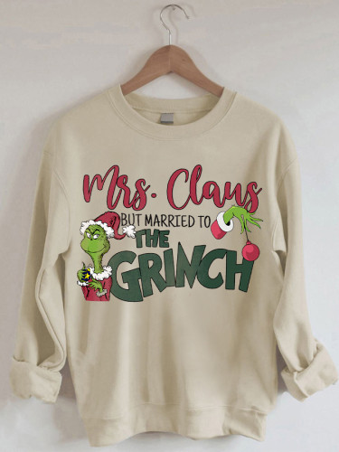 Christmas Casual Funny Print Crew Neck Sweatshirt