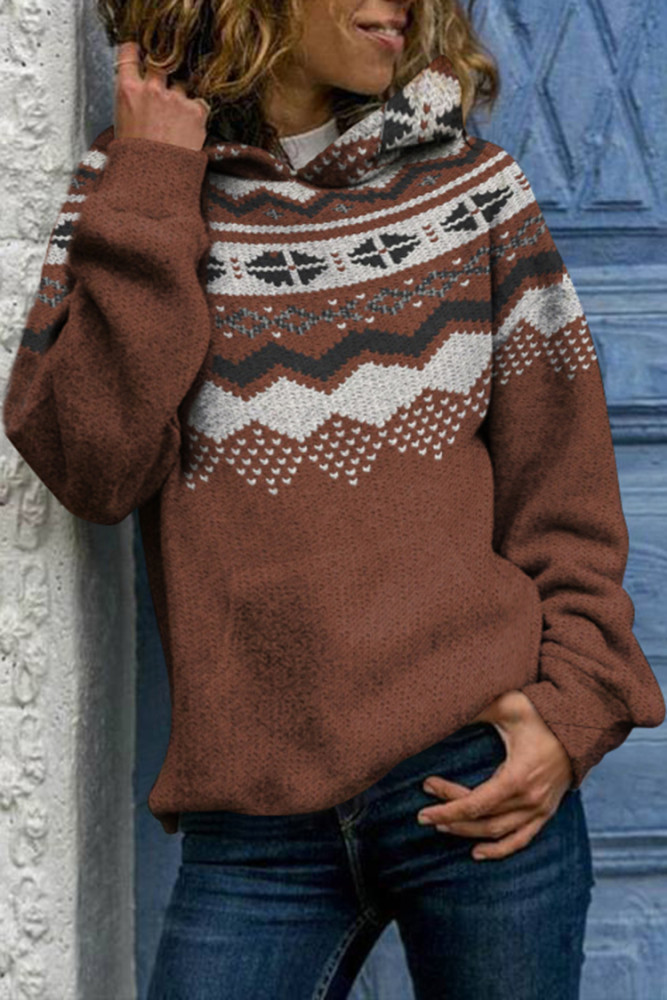Vintage Icelandic Sweater Print Hoodie