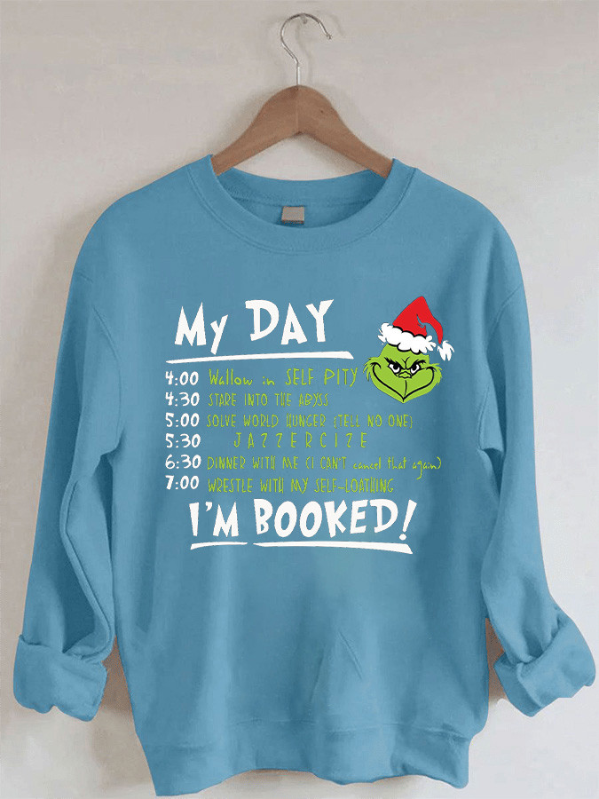 Christmas Casual Fashion Funny Letter Print Round Neck Sweatshirt