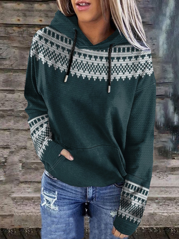 Fairman Island Sweater Print Vintage Crewneck Hoodie