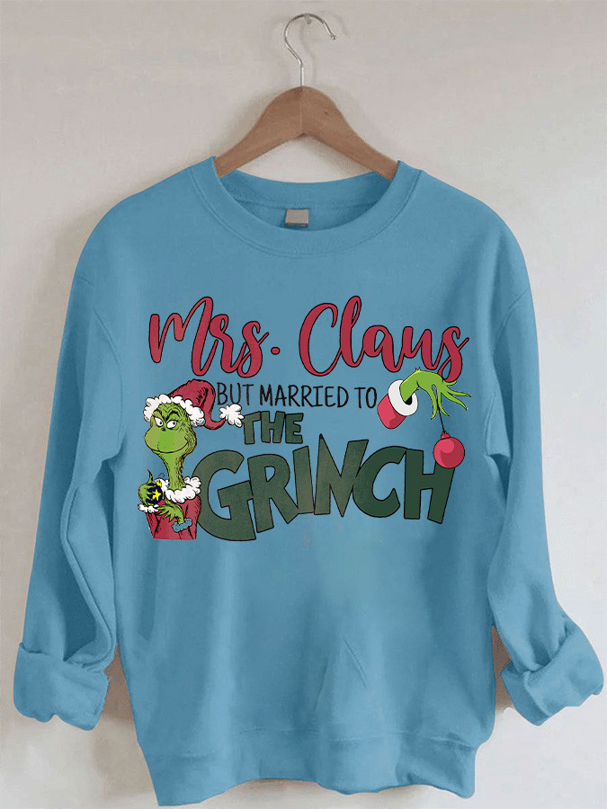 Christmas Casual Funny Print Crew Neck Sweatshirt