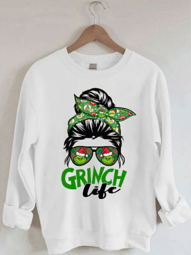 Casual Fashion Print Crew Neck Sweatshirt