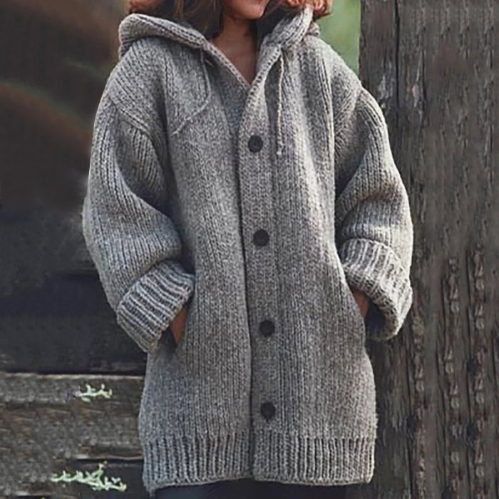 Casual Hooded Sweater Coat