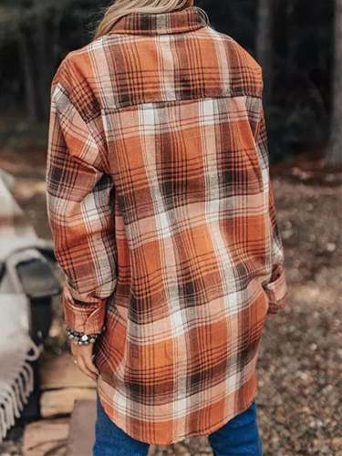 Casual Loose Plaid Cardigan