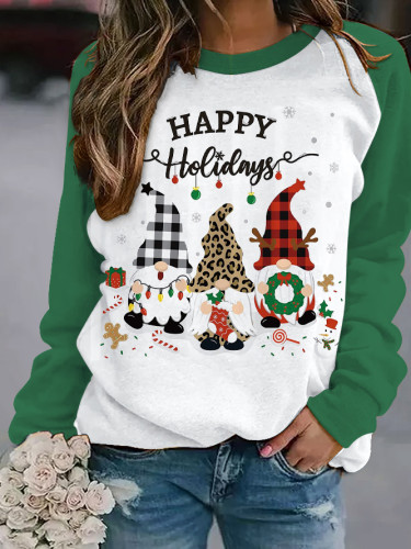 Women's Christmas Gnomes Shower Crew Neck Sweatshirt