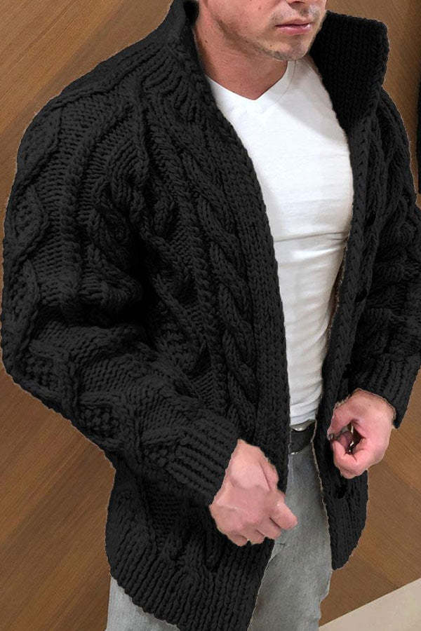 Standard Plain Turtleneck Single-Breasted Men's Sweater