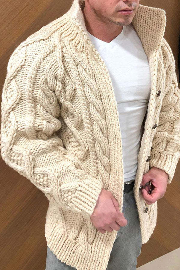 Standard Plain Turtleneck Single-Breasted Men's Sweater