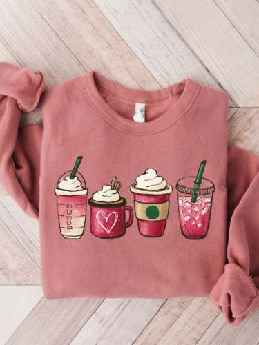 Women's Valentine Coffee Heart Sweatshirt