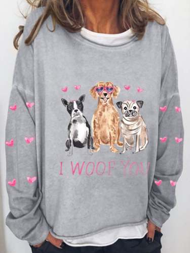 Women's Valentine's Day Print Long Sleeve Sweatshirt