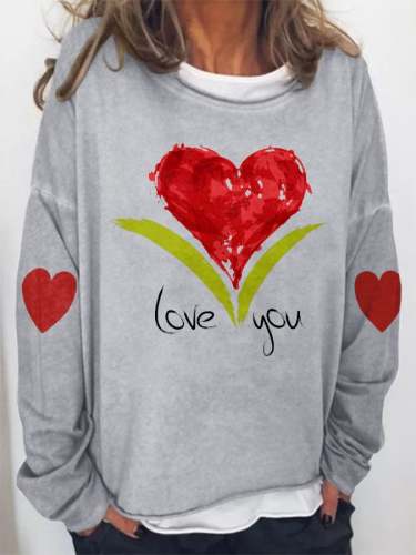 Fashionable Printing Long-Sleeved Loose Sweatshirt