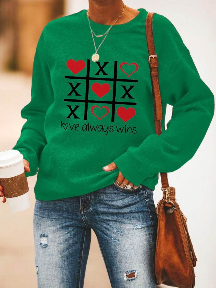 Fashion Print Long-Sleeved Sweatshirt