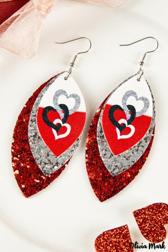 Valentine's Day Heart Multilayer Earrings