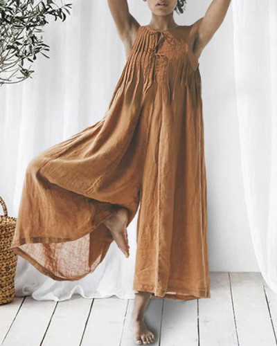 Casual Linen Loose Jumpsuit