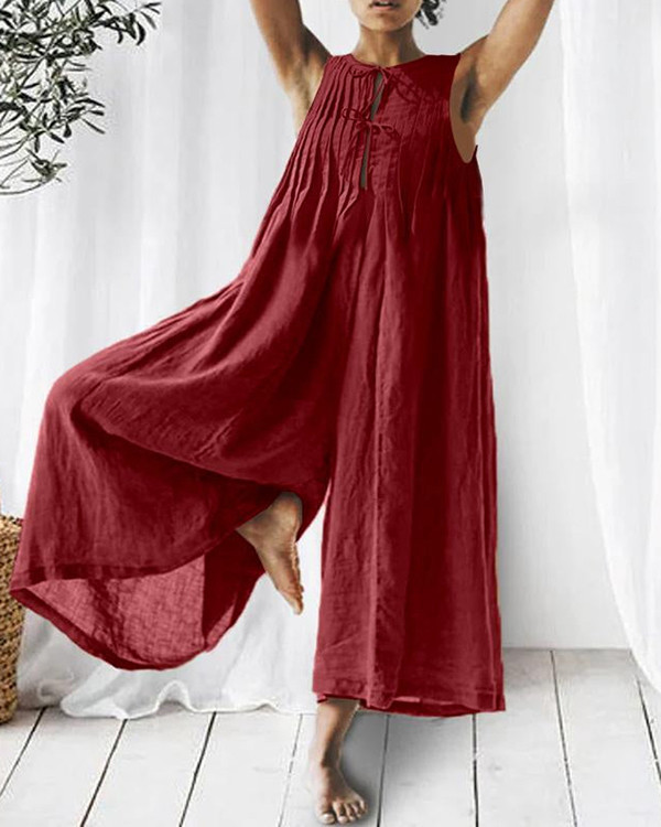 Casual Linen Loose Jumpsuit