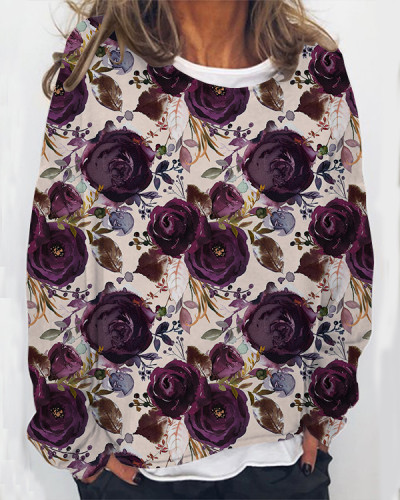 Women's Floral Print Sweatshirt