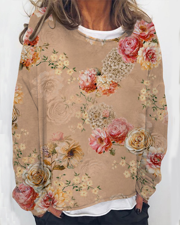 Women's Floral Print Sweatshirt