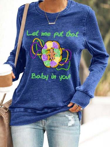 Mardi Gras King Cake Baby Print Sweatshirt