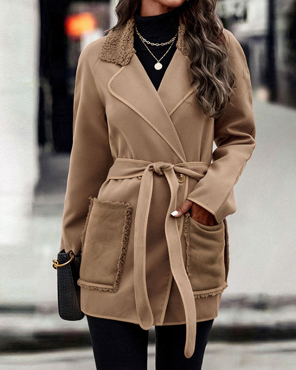 Casual Brown Wool Coat