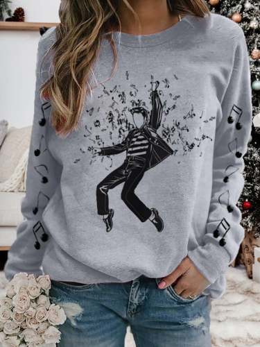 Women's Vintage King Of Rock Roll Print Sweatshirt