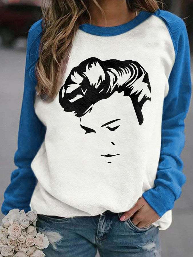 Vintage King Of Rock Roll Print Sweatshirt