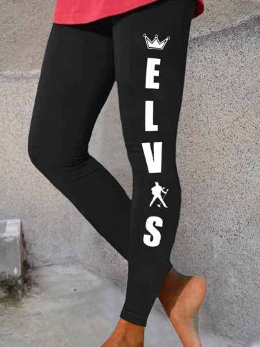 Women's King Of Rock Print Casual Leggings