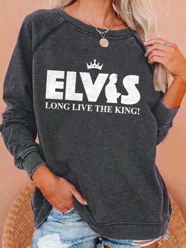 Vintage King Of Rock Roll Long Live The King Print Sweatshirt