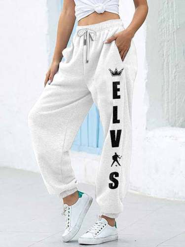 Women's King Of Rock Print Casual Sweatpants