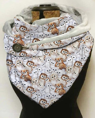 Cute Owl Print Casual Scarf