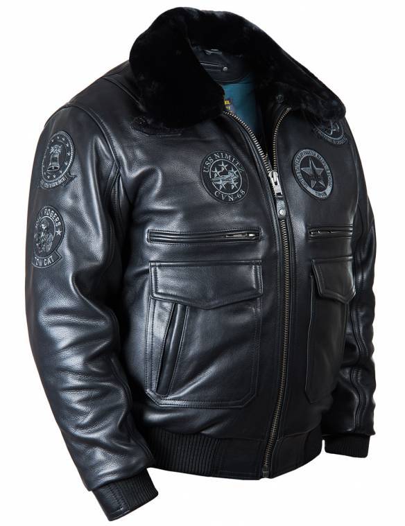 NEW ARRIVAL - TOP GUN JOLLY ROGERS FLIGHT LEATHER JACKET BLACK[FREE SHIPPING TODAY]
