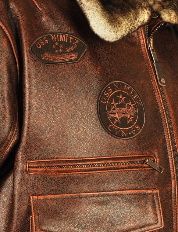 🎄Christmas Sale 50% OFF🎄 - TOP GUN JOLLY ROGERS FLIGHT LEATHER JACKET BROWN[SOLD OUT]