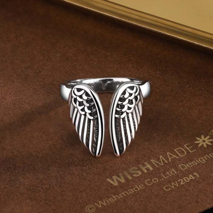 🔥Early Christmas Special 49%OFF-Angel Wings Silver Ring