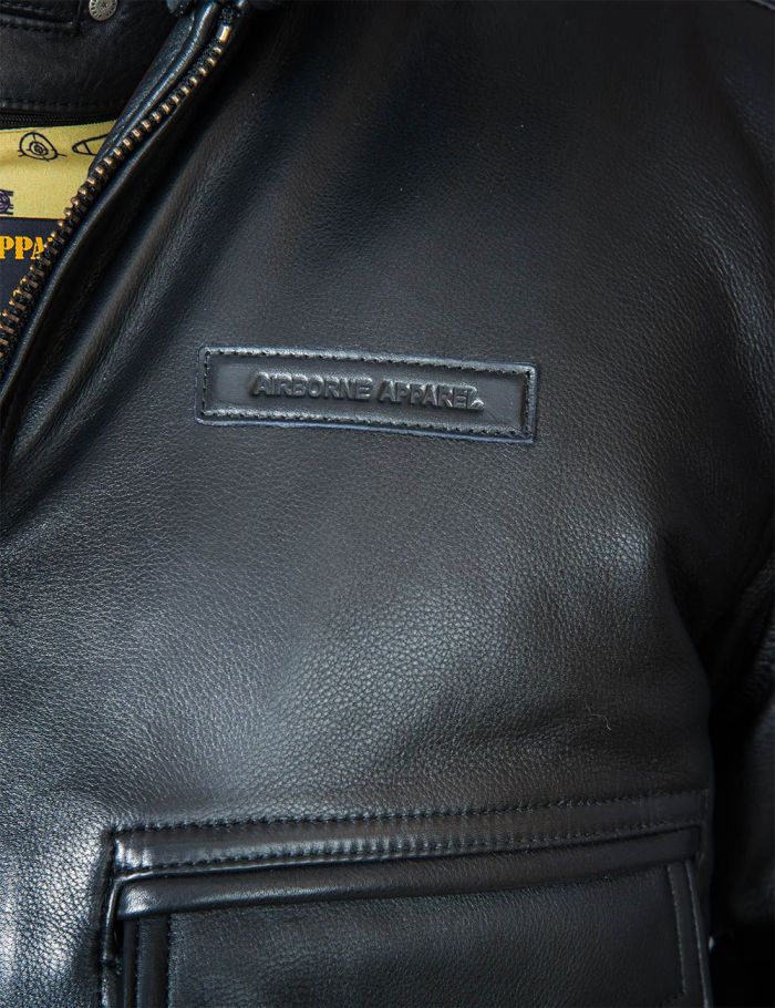 (NEW ARRIVALS) A-2 FLIGHT LEATHER JACKET WITH LINER BLACK[SOLD OUT]