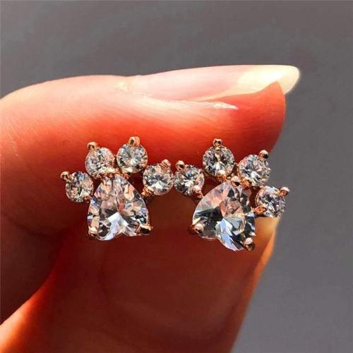 Tiny Paw Earrings, Dog Paw Earring Stud