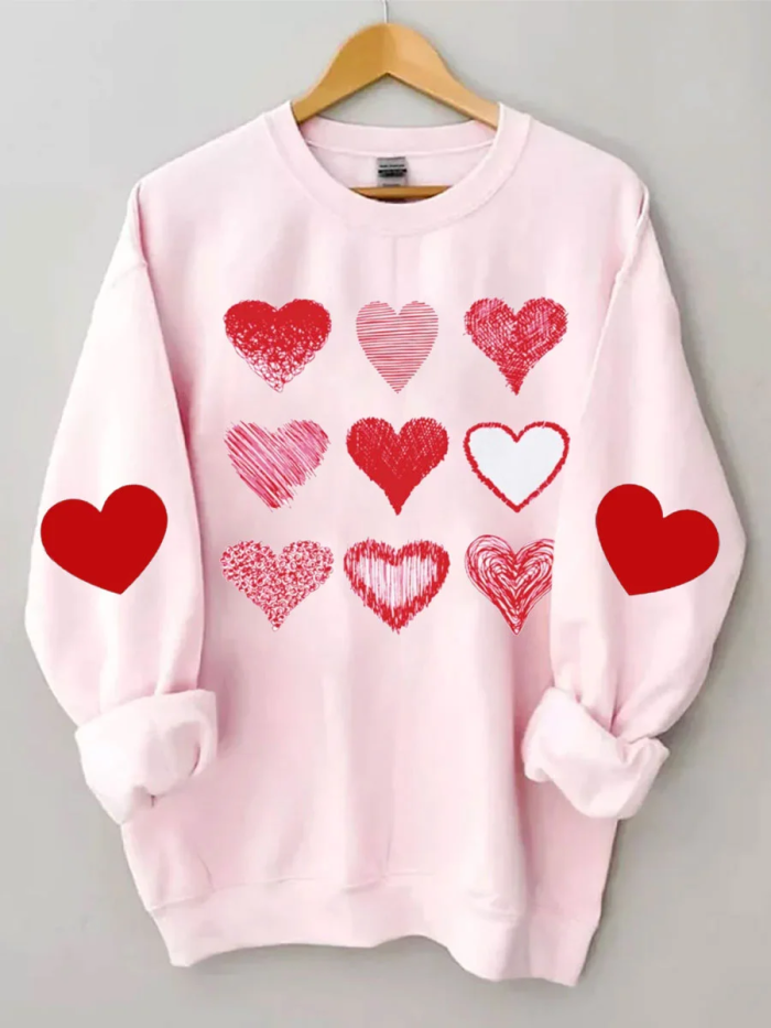 Valentine's Heart doodles love Sweatshirt