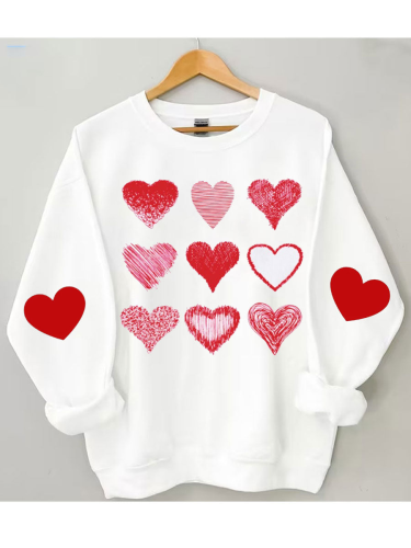 Valentine's Heart doodles love Sweatshirt