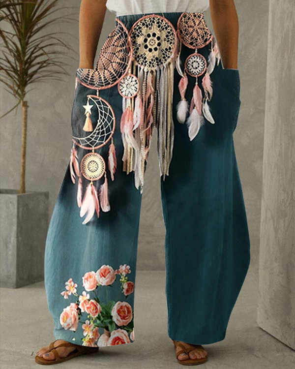 Boho Floral Dreamcatcher Pants