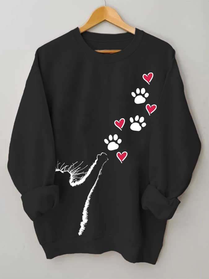 Women's Animal Love Print Long Sleeve Sweatshirt