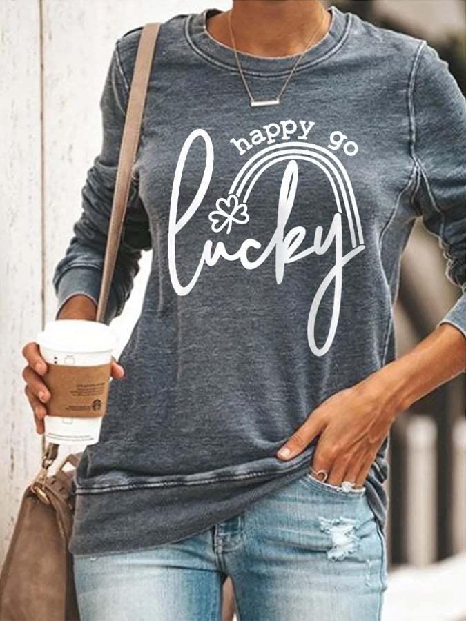 Women's Happy Go Lucky Shamrock Sweatshirt