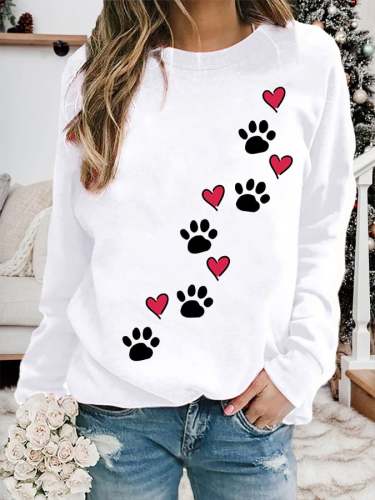 Women's Puppy Paw Print Sweatshirt