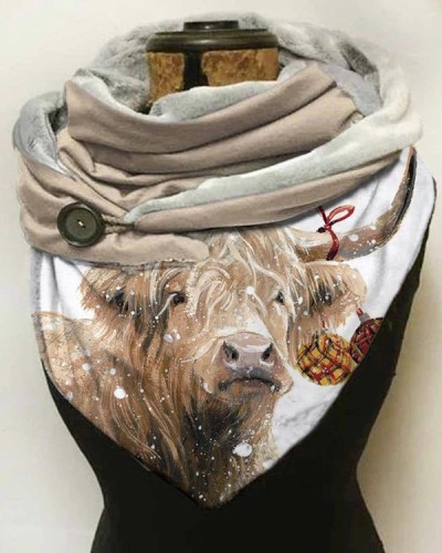 Highland Cow Print Casual Scarf