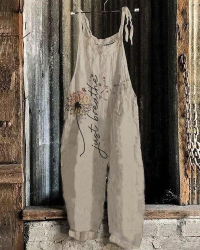 Just Breathe - Casual Dandelion Butterfly Jumpsuit