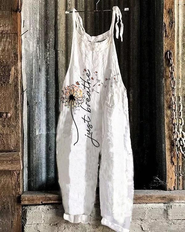 Just Breathe - Casual Dandelion Butterfly Jumpsuit