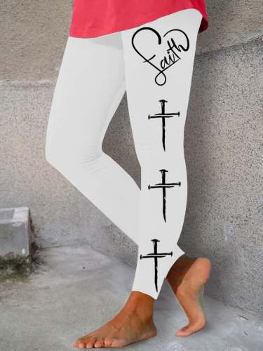 Women's Faith Nail Cross Print Leggings